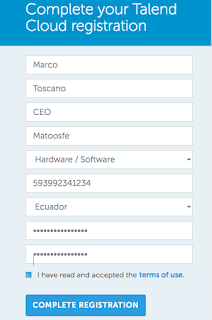 Creación Cuenta Talend Cloud
